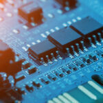 close up semiconductor microchip