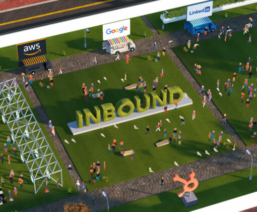 illustration arial view of inbound event on grass