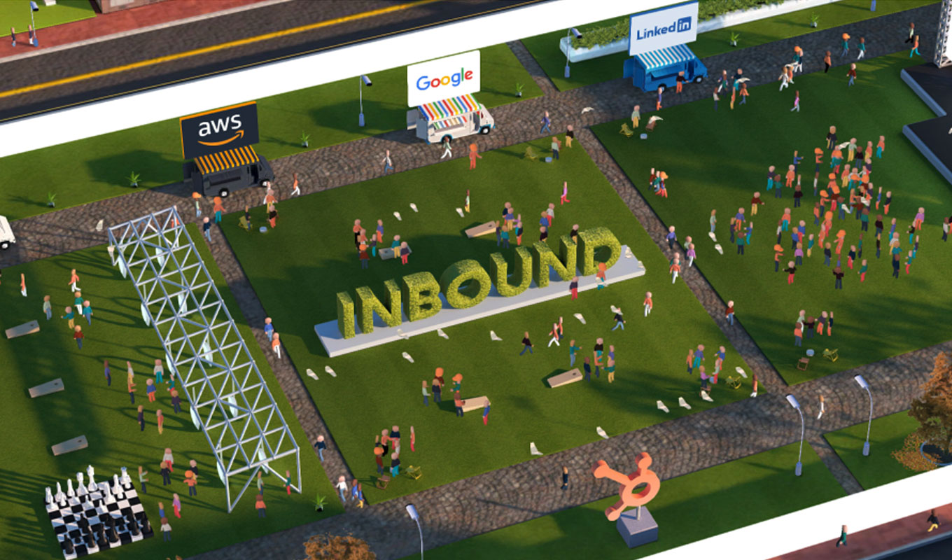 illustration arial view of inbound event on grass