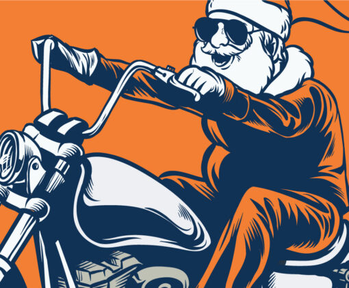 santa on a motorcycle