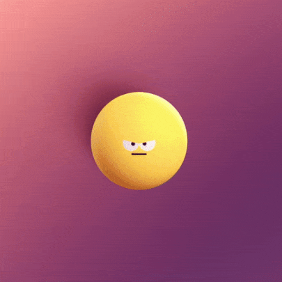 2D and 3D animation GIF of a smiley face being dropped into a jar of other smiley faces