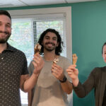 coworkers eating ice cream in the office