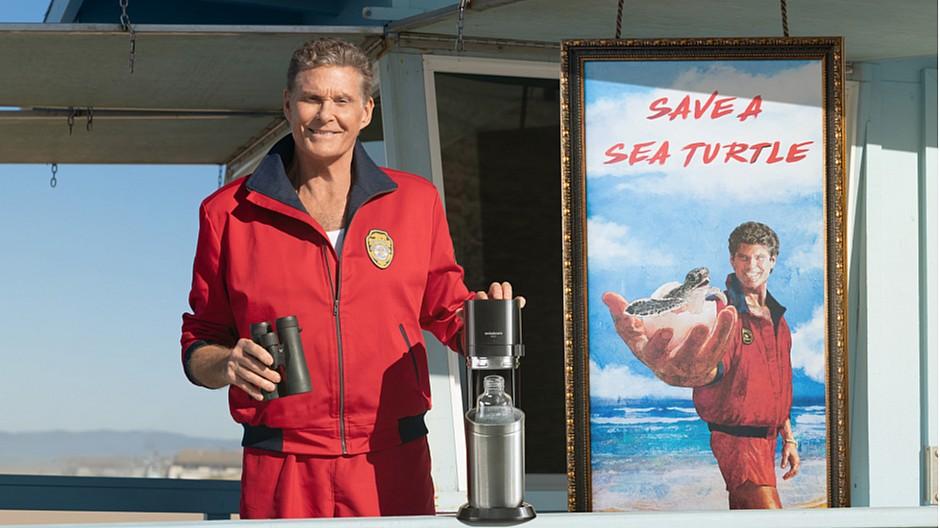 David Hasselhoff in a SodaStream Earth Day commercial