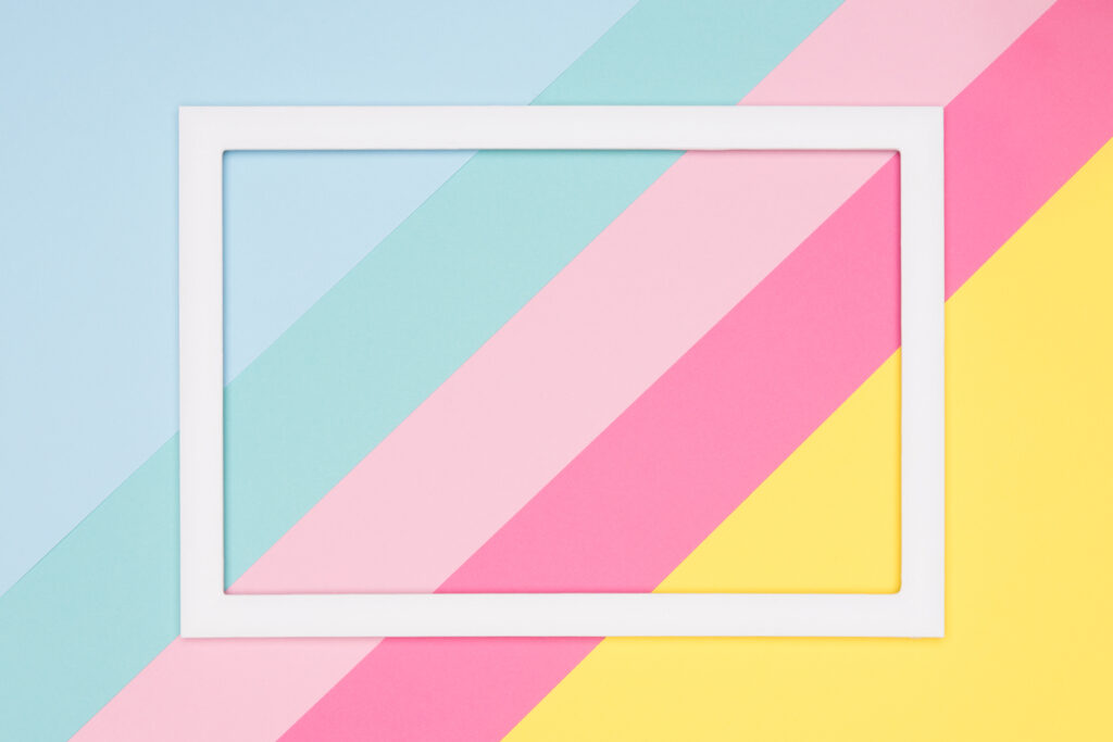 Pastel stripes with white rectangle on top