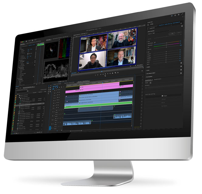 Desktop computer with video editing application