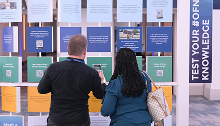 Couple using the interactive display